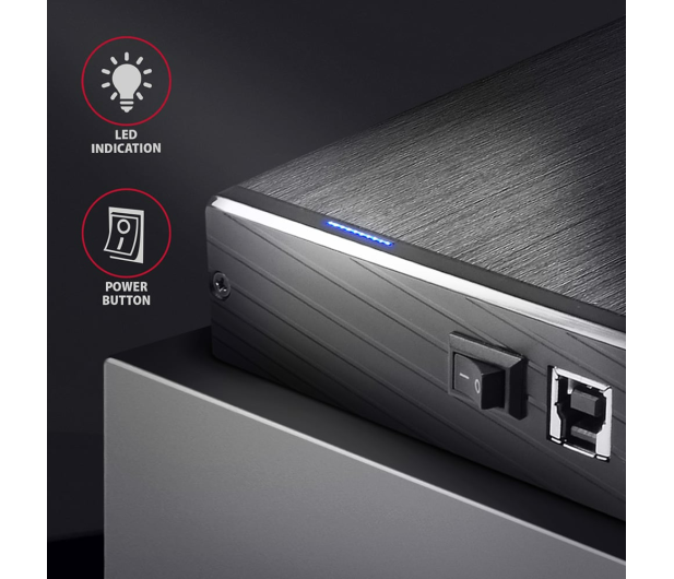 Axagon EE35-XA3, USB 5Gbps - SATA, 3.5" metalowy ALINE box - 1353415 - zdjęcie 6